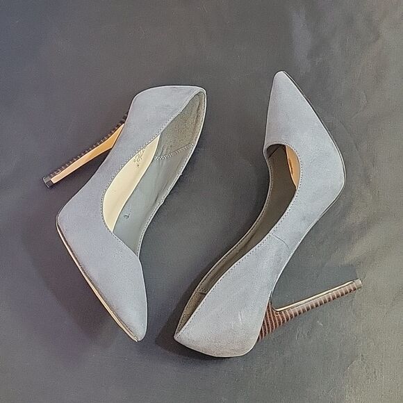 SHOEDAZZLE SUEDE POINTED TOE DRESS PUMPS STILETTO HIGH HEELS - Picture 7 of 14